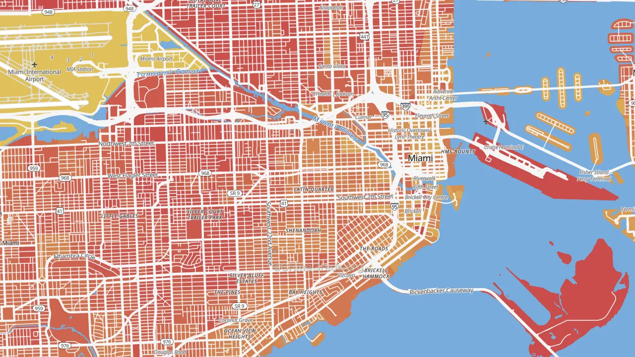 Little Havana, Miami, FL Map of Vehicle Theft Rates