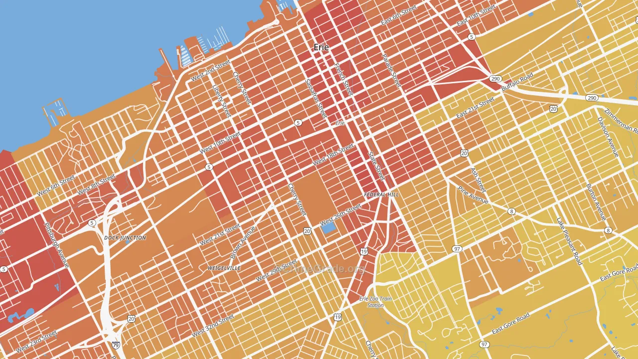 Little Italy, Erie, PA Map of Vehicle Theft Rates