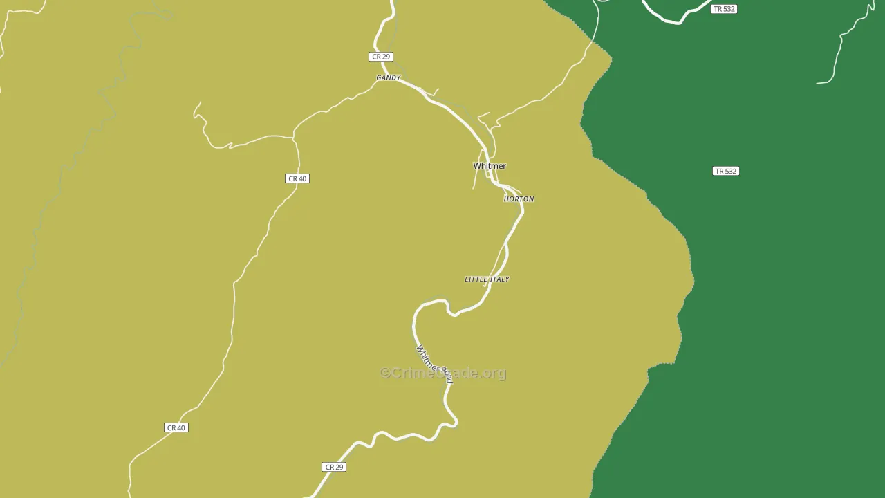 Little Italy, WV Map of Vehicle Theft Rates