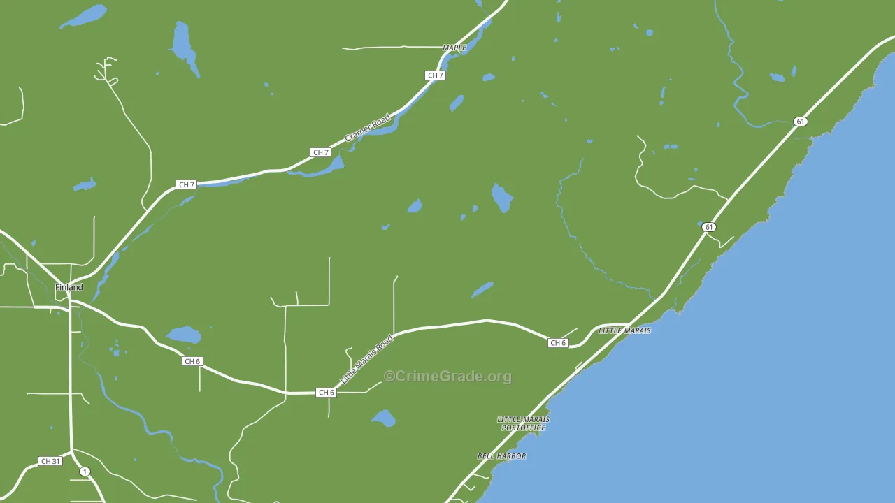 Little Marais, MN Map of Vehicle Theft Rates