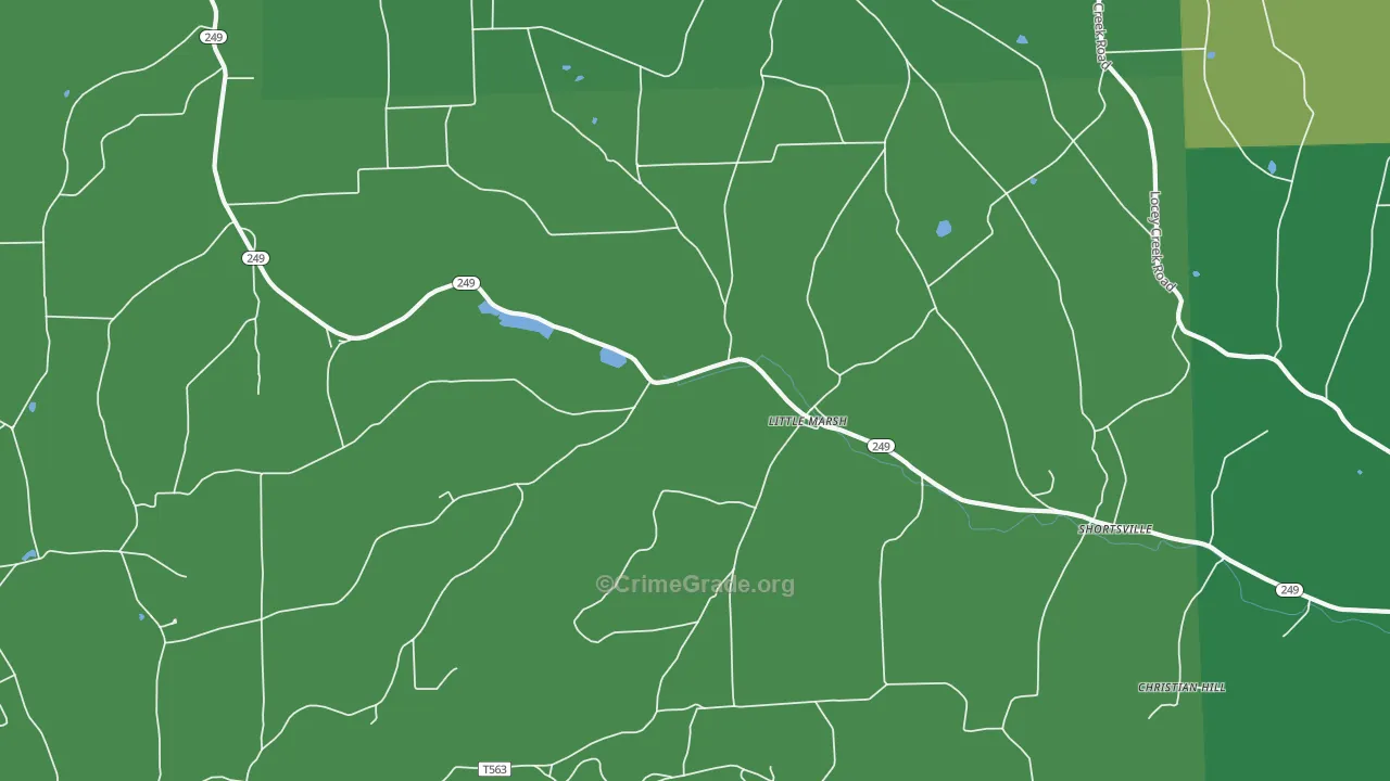 Little Marsh, PA Map of Vehicle Theft Rates
