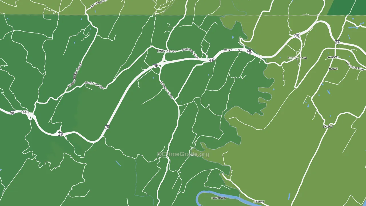Little Orleans, MD Map of Vehicle Theft Rates