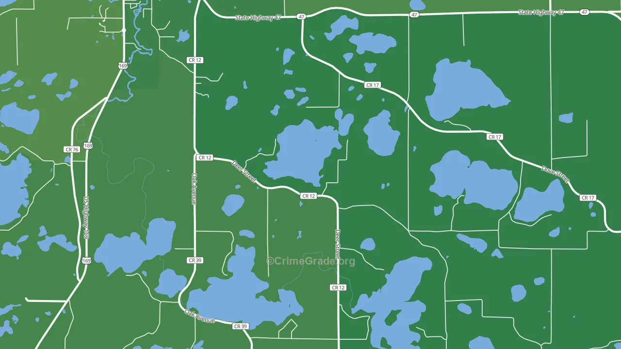 Little Pine, MN Map of Vehicle Theft Rates