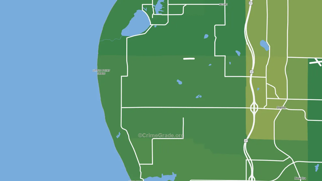 Little Point Sable, MI Map of Vehicle Theft Rates
