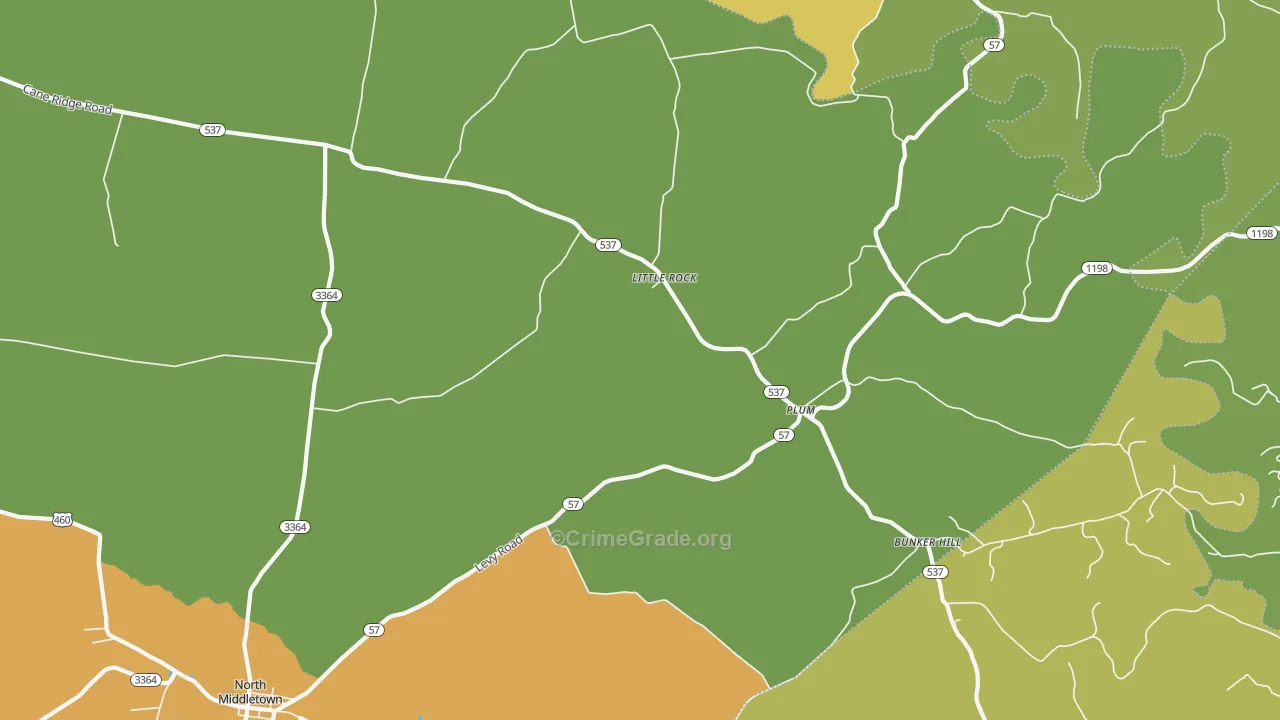 Little Rock, KY Map of Vehicle Theft Rates