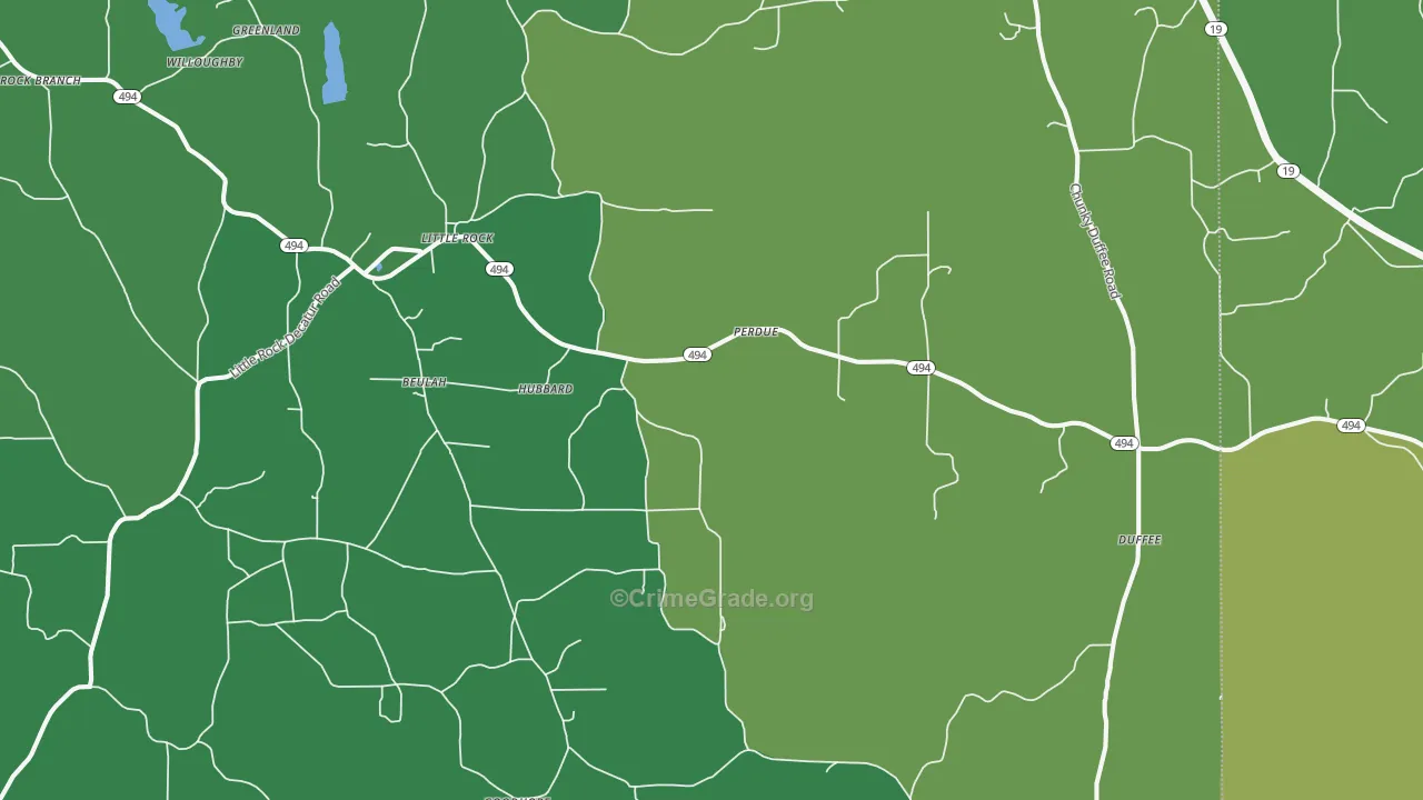 Little Rock, MS Map of Vehicle Theft Rates