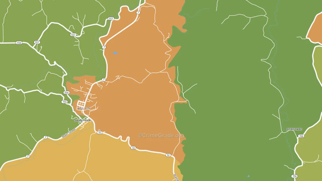 Little Sandy, KY Map of Vehicle Theft Rates