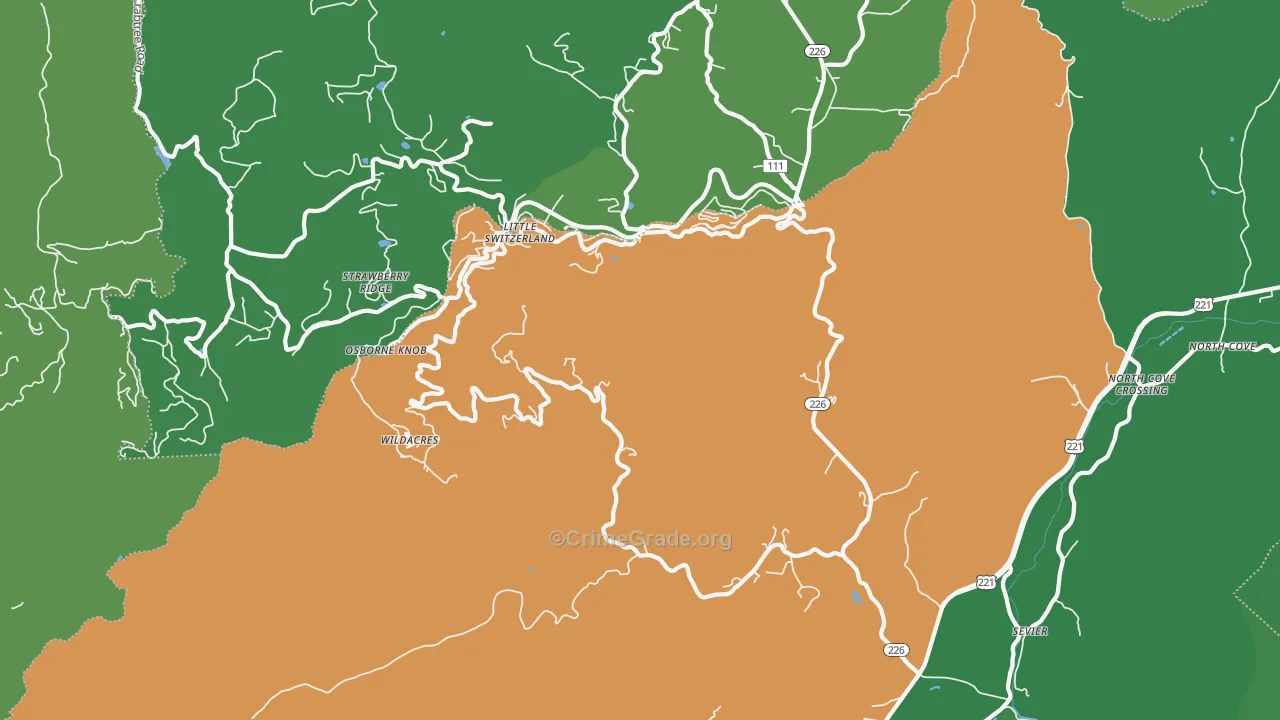 Little Switzerland, NC Map of Vehicle Theft Rates