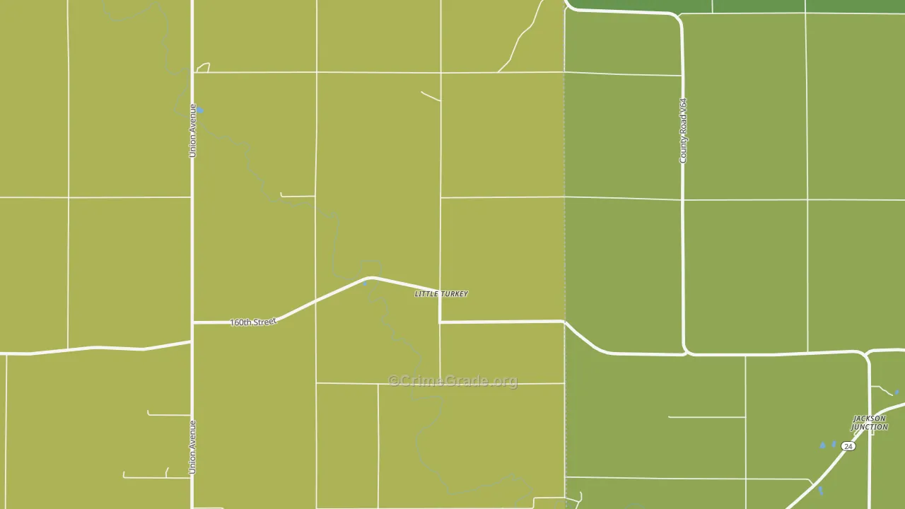 Little Turkey, IA Map of Vehicle Theft Rates