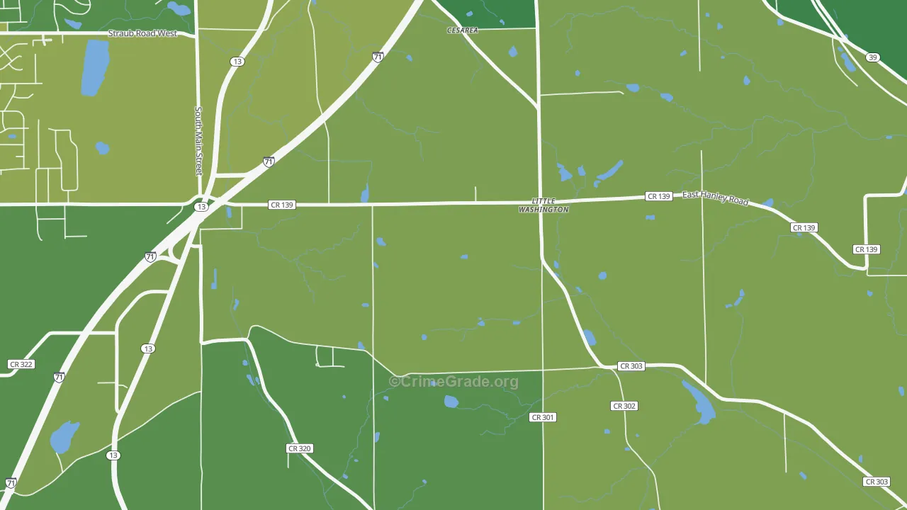Little Washington, OH Map of Vehicle Theft Rates