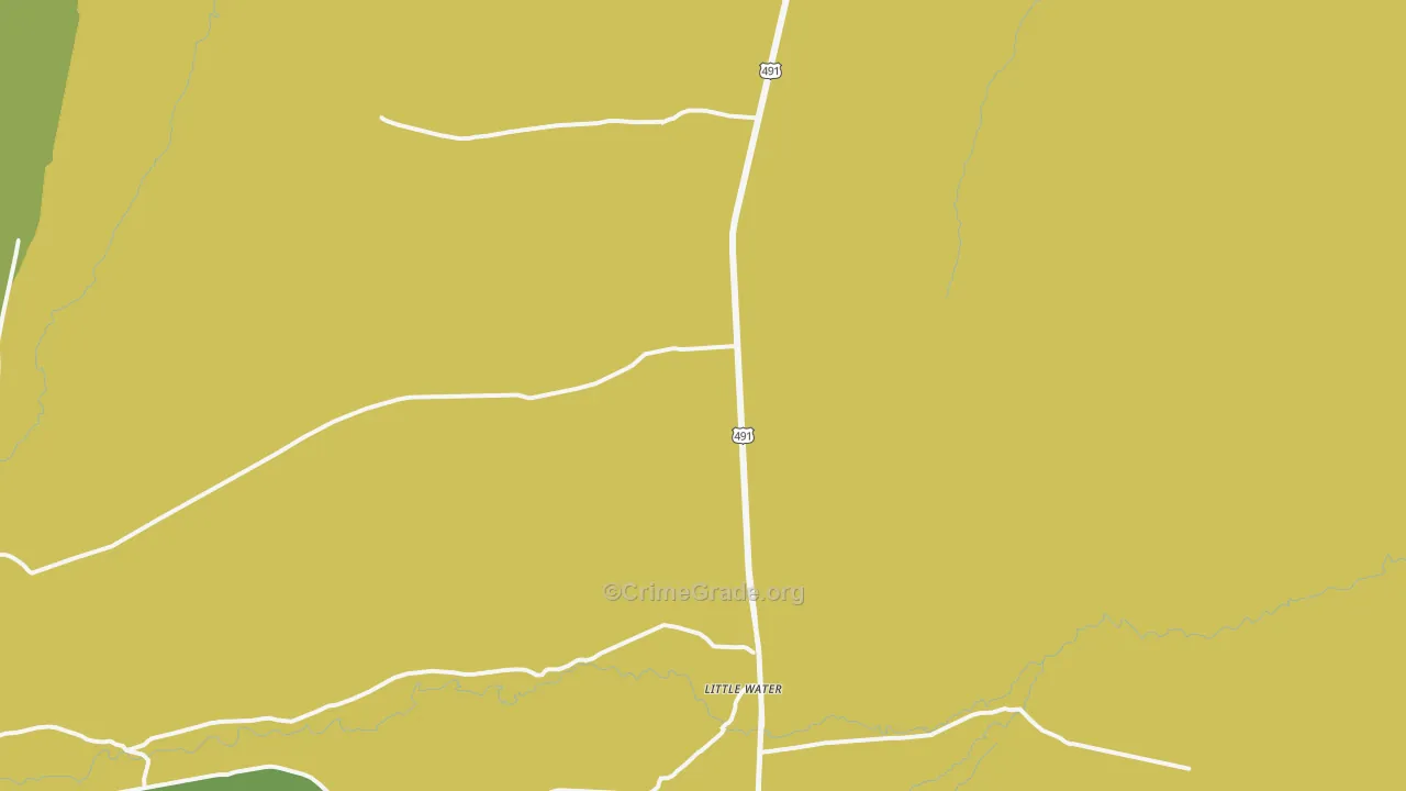 Little Water, NM Map of Vehicle Theft Rates
