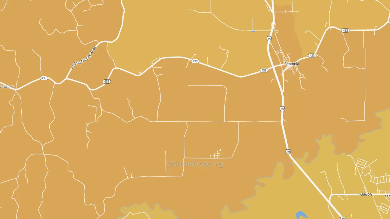 Little Yazoo, MS Map of Vehicle Theft Rates