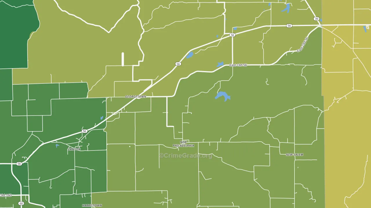 Little York, IN Map of Vehicle Theft Rates