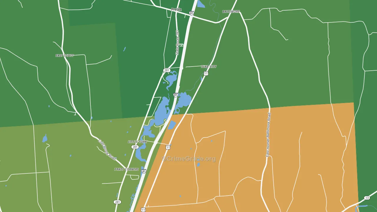 Little York, NY Map of Vehicle Theft Rates