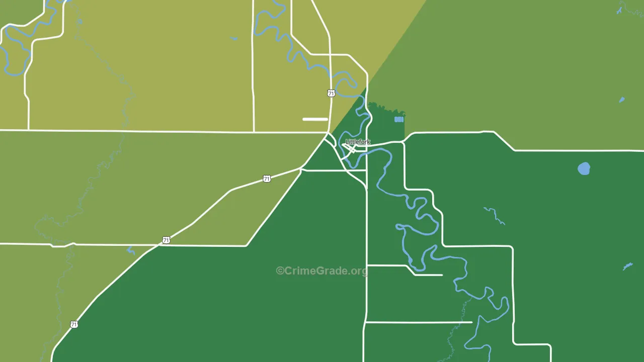 Littlefork, MN Map of Vehicle Theft Rates