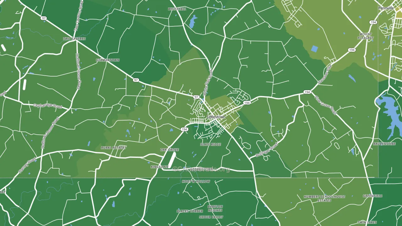 Littlestown, PA Map of Vehicle Theft Rates