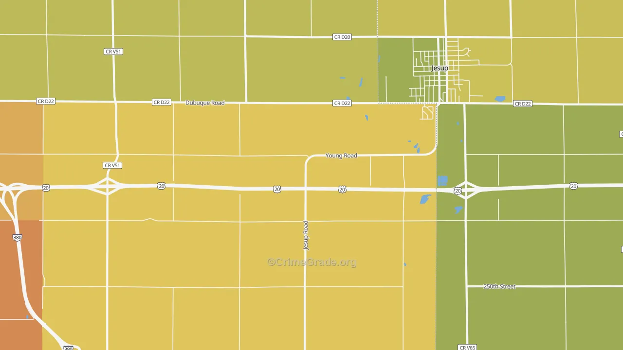 Littleton, IA Map of Vehicle Theft Rates