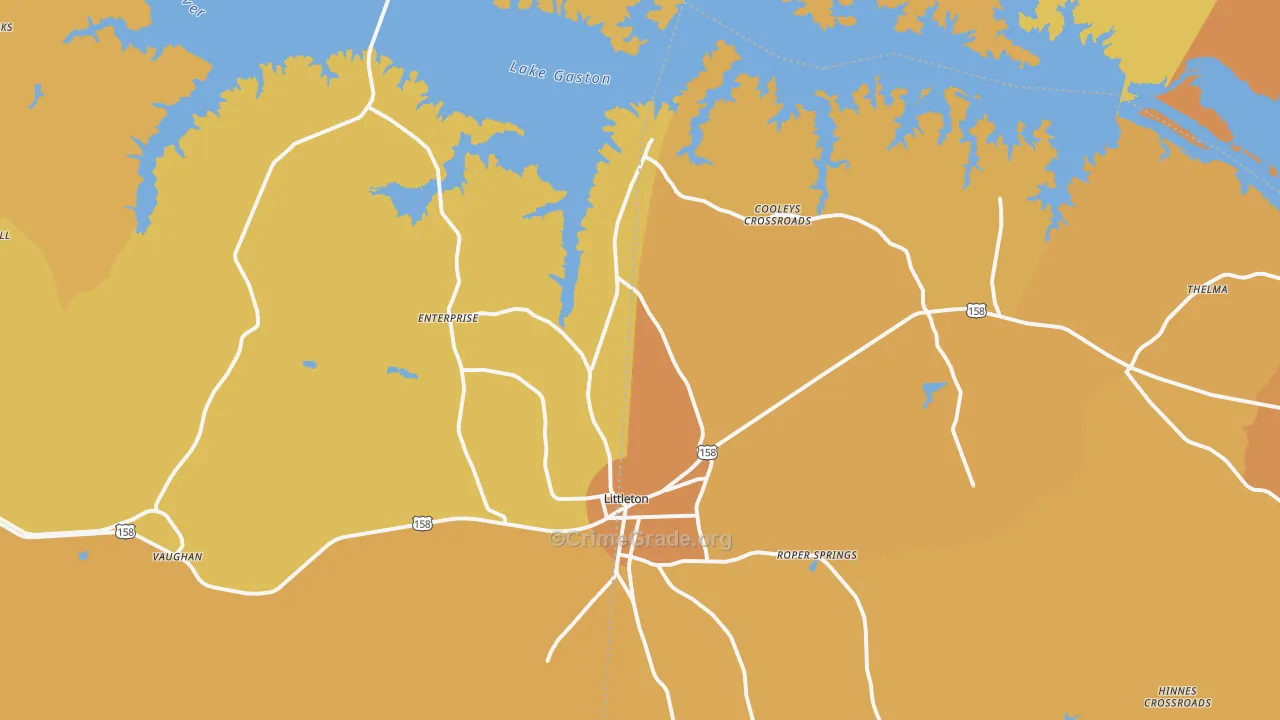 Littleton, NC Map of Vehicle Theft Rates