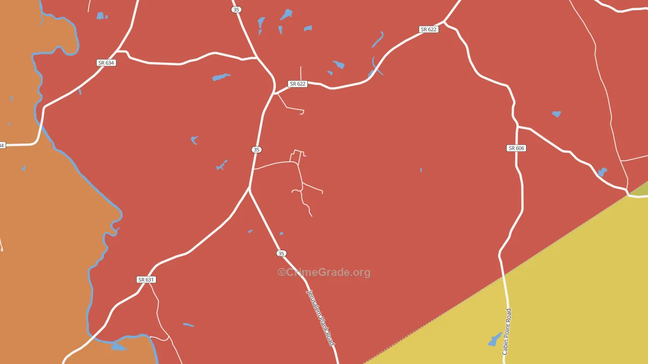 Littleton, VA Map of Vehicle Theft Rates