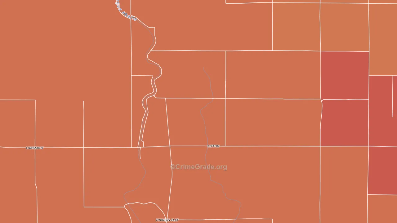 Litton, MS Map of Vehicle Theft Rates