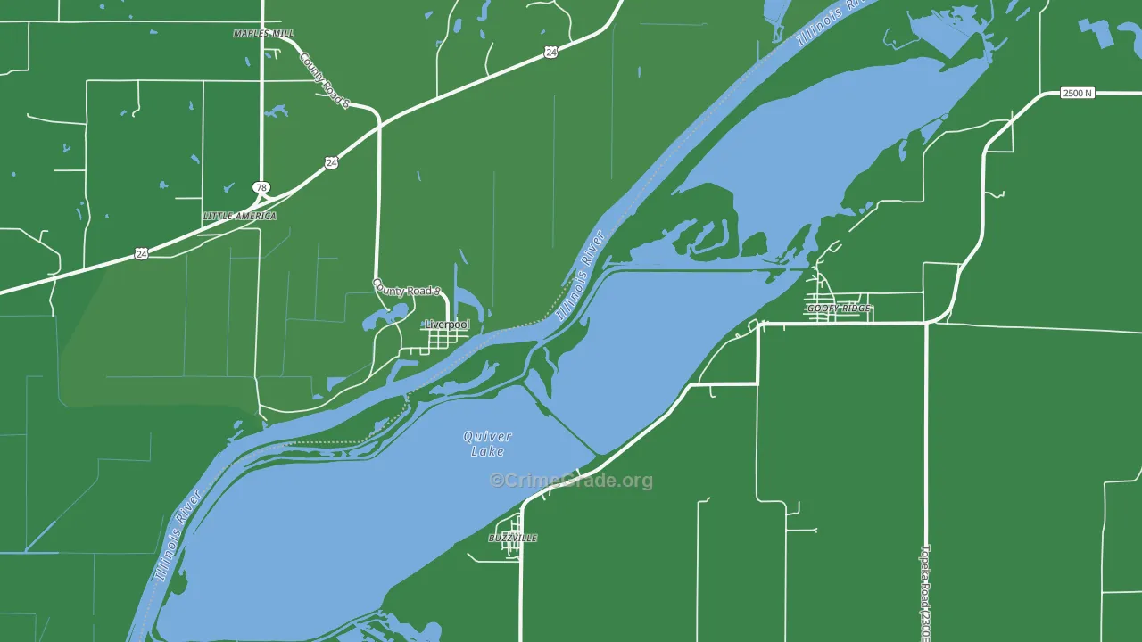 Liverpool, IL Map of Vehicle Theft Rates