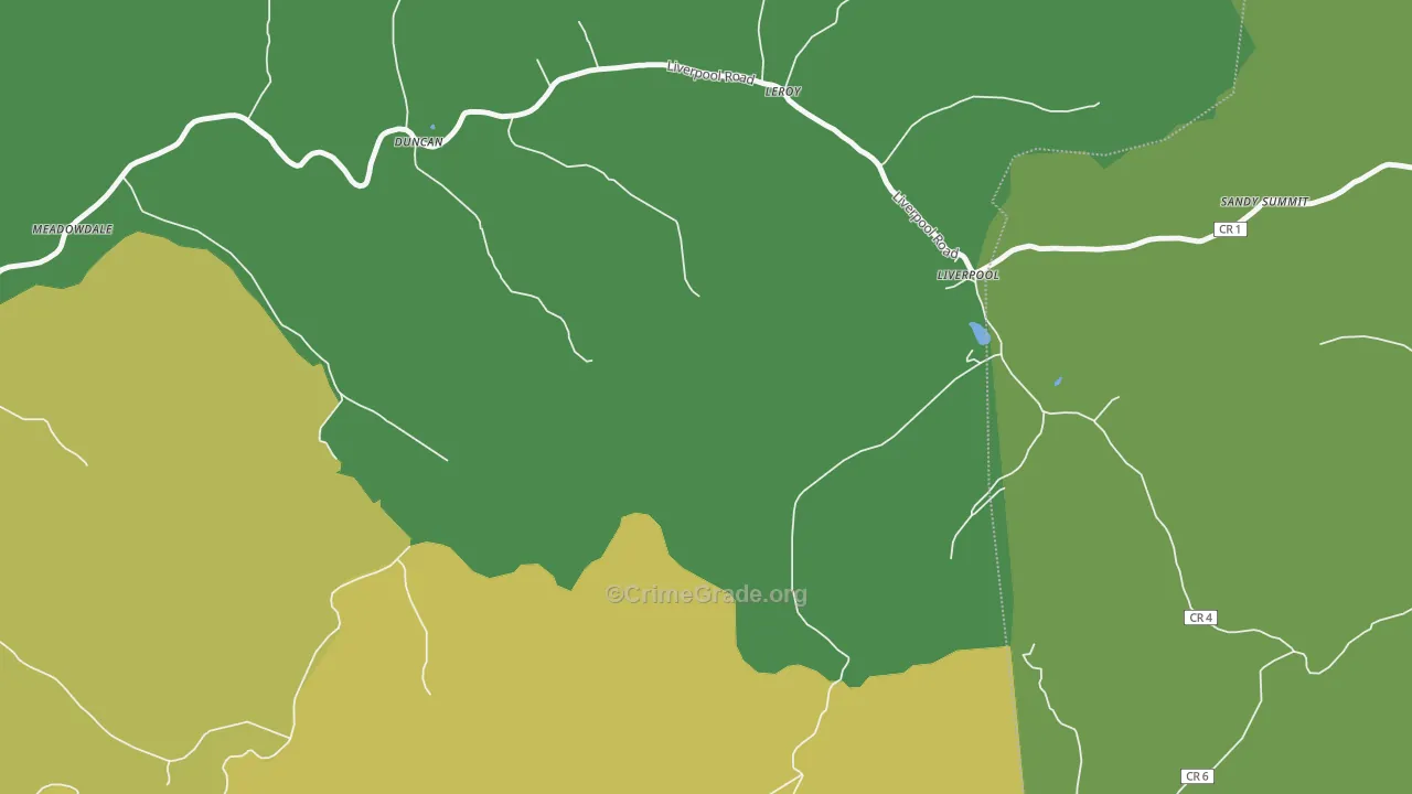 Liverpool, WV Map of Vehicle Theft Rates