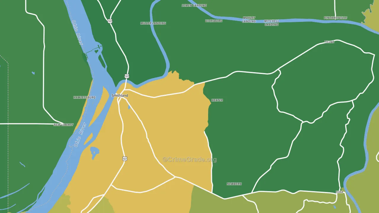 Livingston County, KY Map of Vehicle Theft Rates