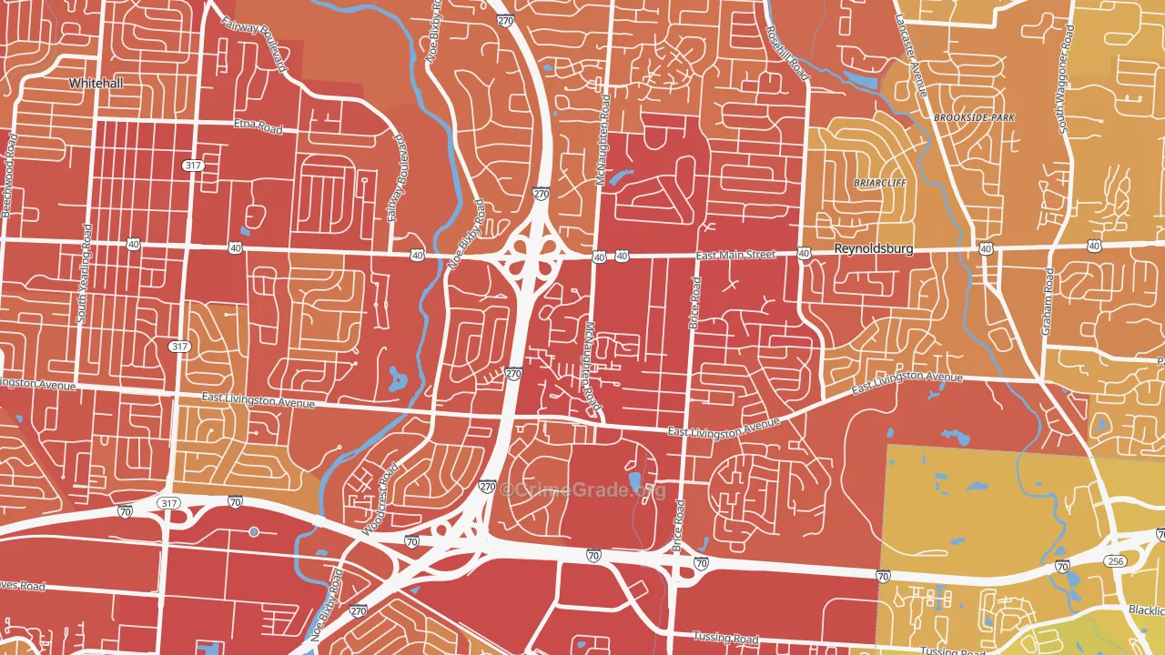 Livingston-McNaughten, Columbus, OH Map of Vehicle Theft Rates