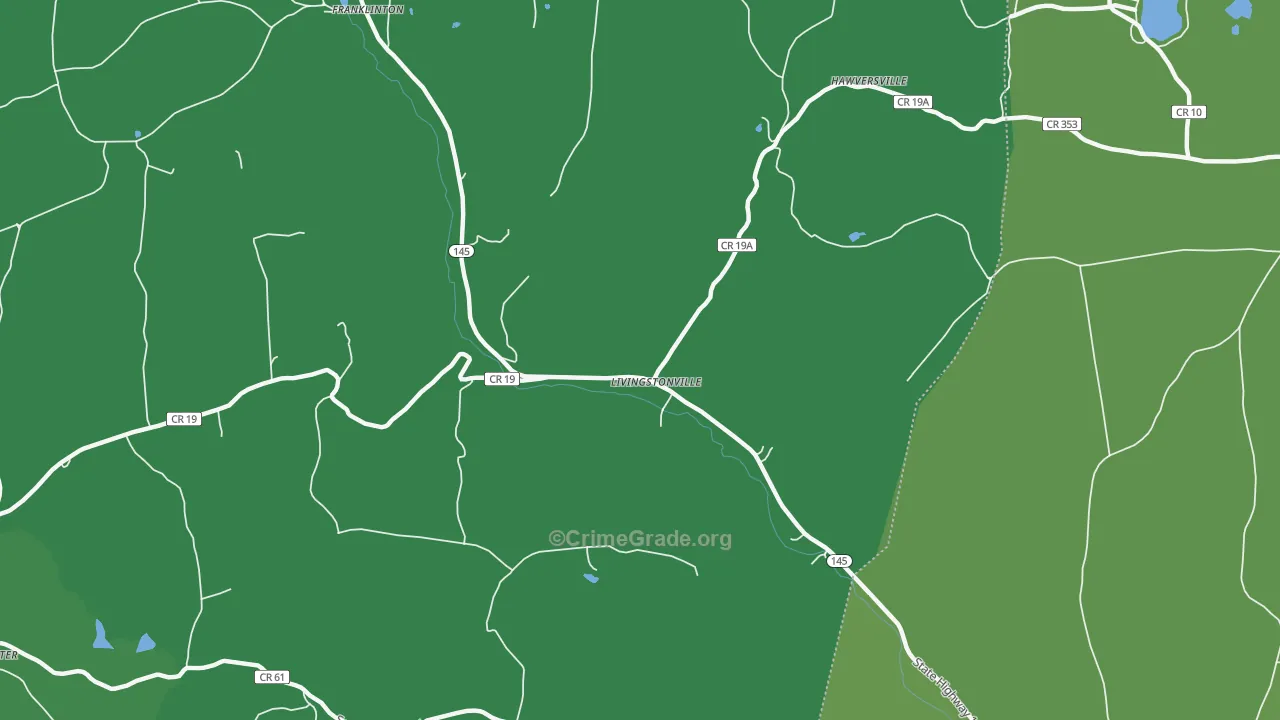Livingstonville, NY Map of Vehicle Theft Rates