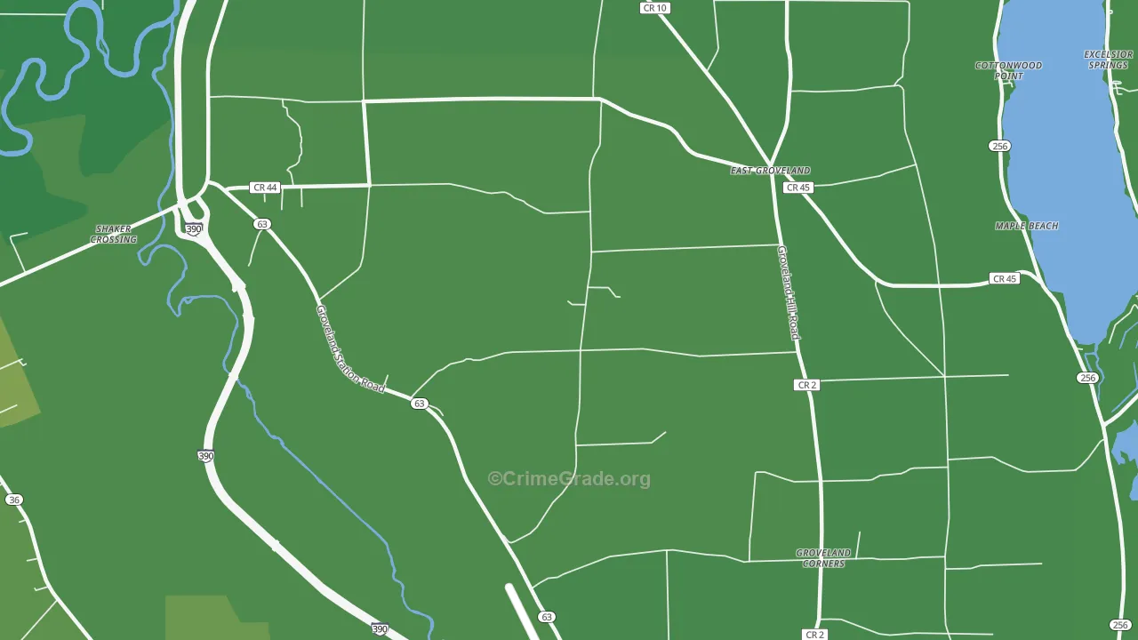 Livonia Center, NY Map of Vehicle Theft Rates