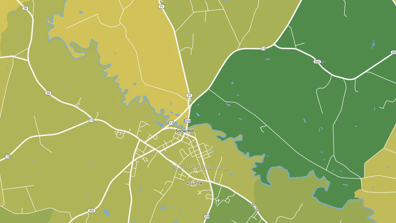 Lizzie, NC Map of Vehicle Theft Rates
