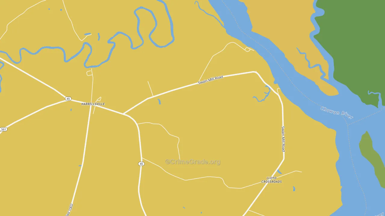Lloyd Crossroads, NC Map of Vehicle Theft Rates