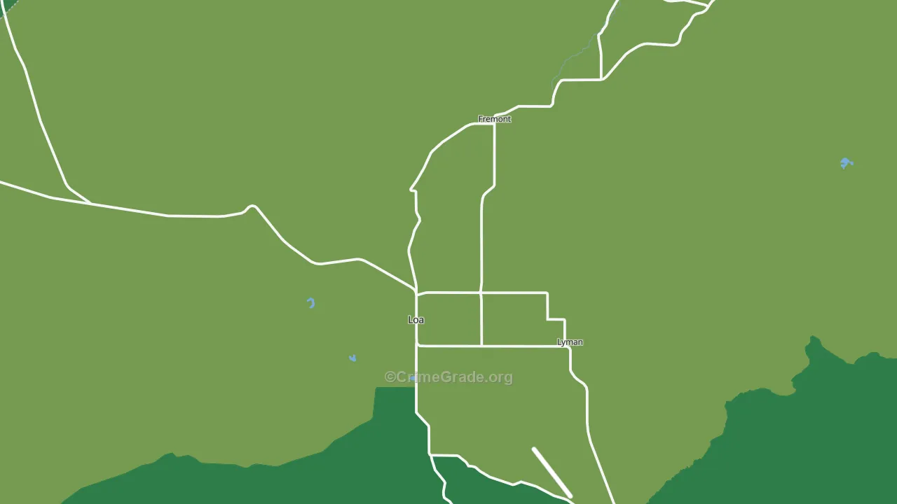 Loa, UT Map of Vehicle Theft Rates
