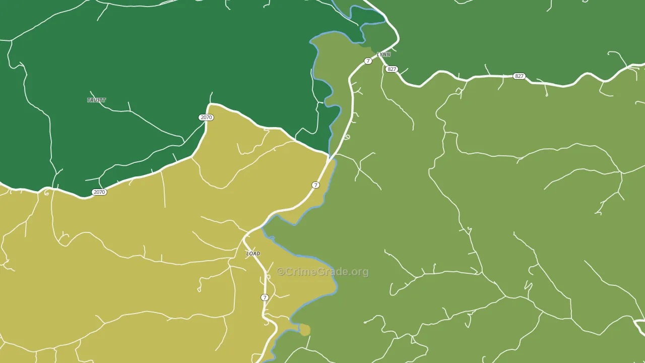 Load, KY Map of Vehicle Theft Rates