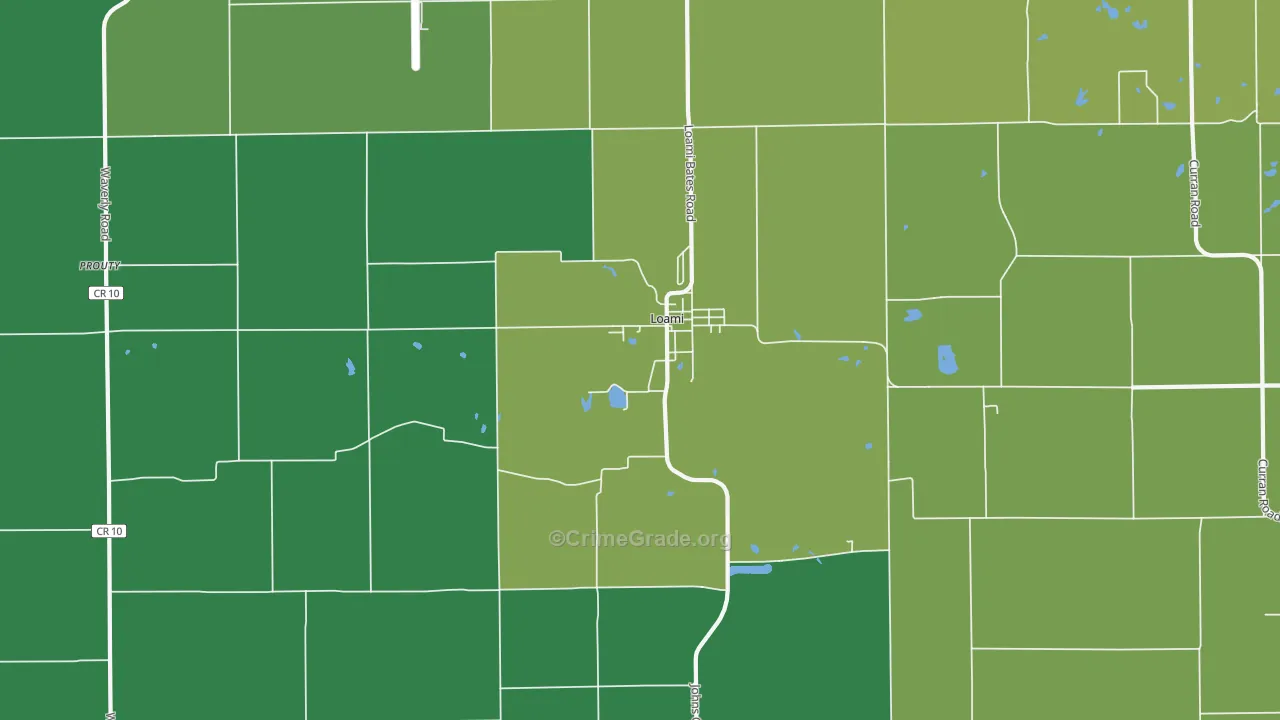 Loami, IL Map of Vehicle Theft Rates