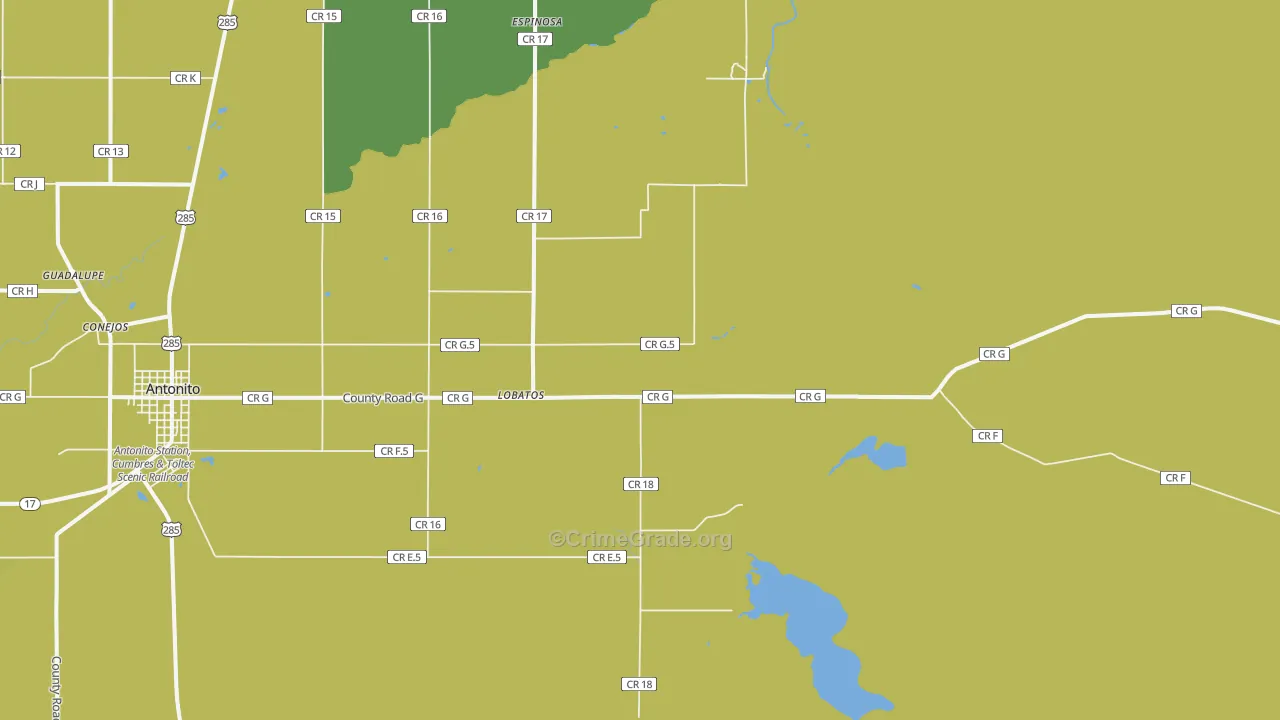 Lobatos, CO Map of Vehicle Theft Rates