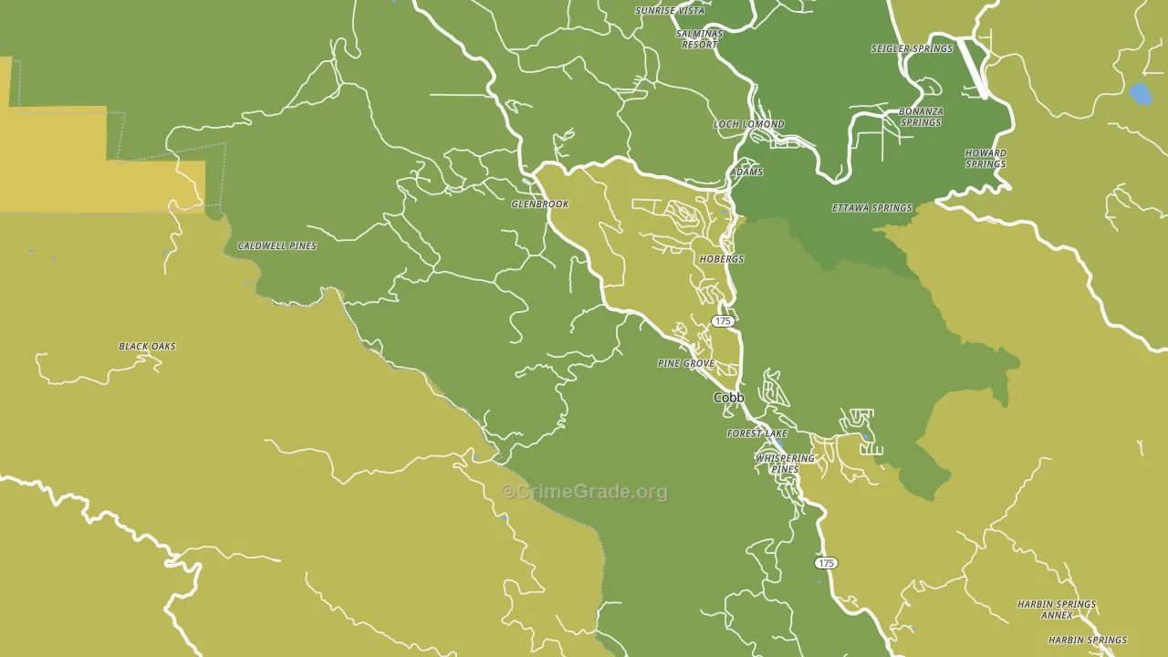 Loch Lomond, CA Map of Vehicle Theft Rates