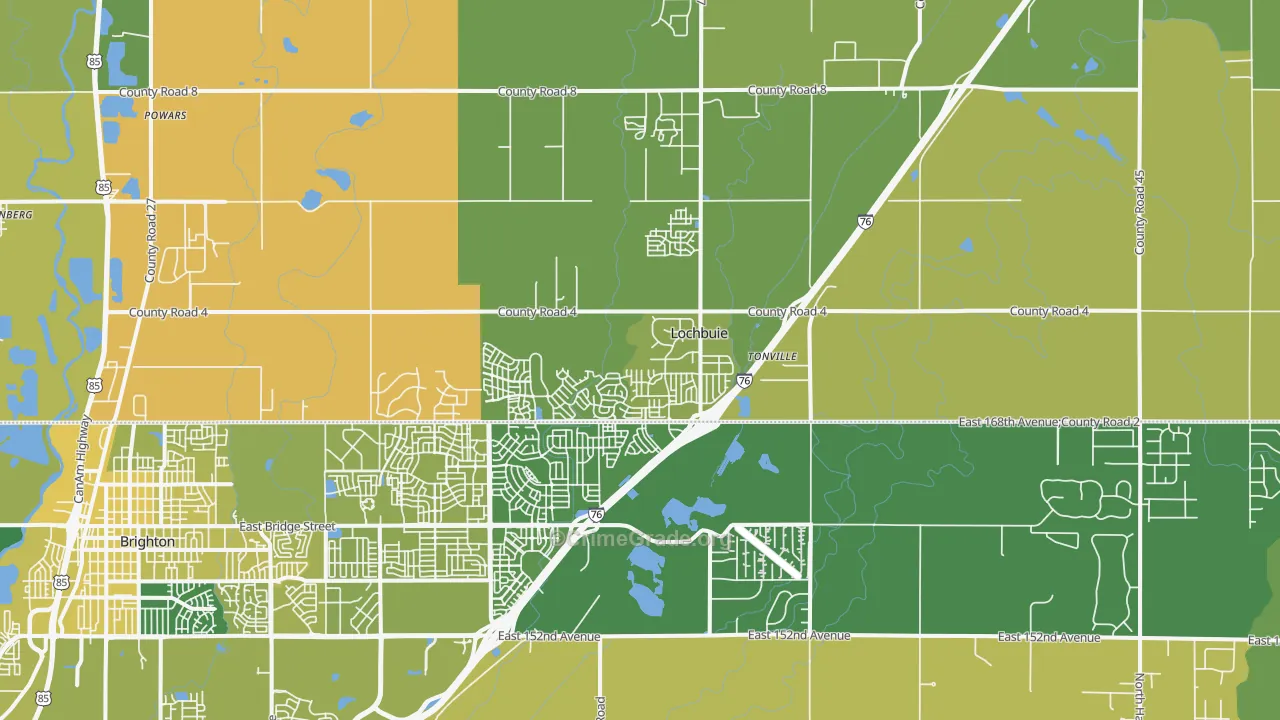 Lochbuie, CO Map of Vehicle Theft Rates