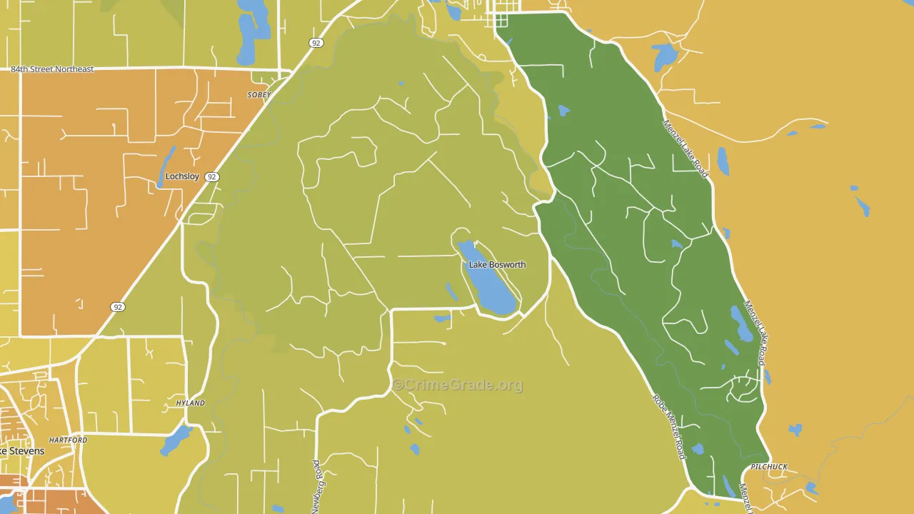 Lochsloy, WA Map of Vehicle Theft Rates