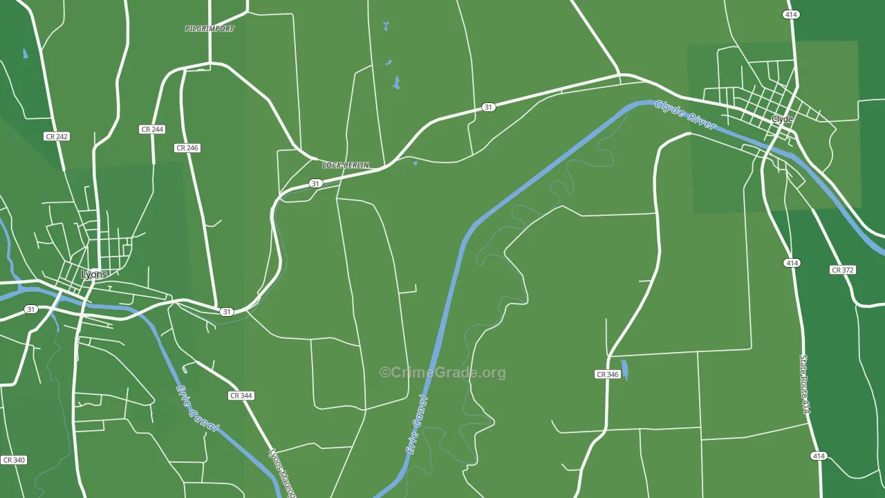 Lock Berlin, NY Map of Vehicle Theft Rates