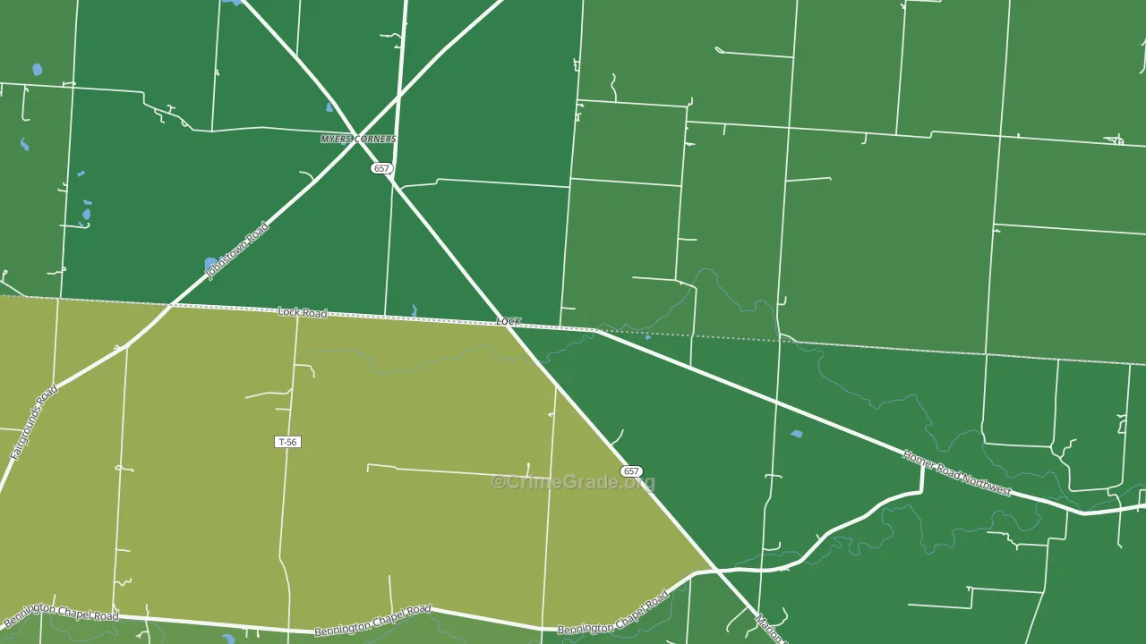 Lock, OH Map of Vehicle Theft Rates