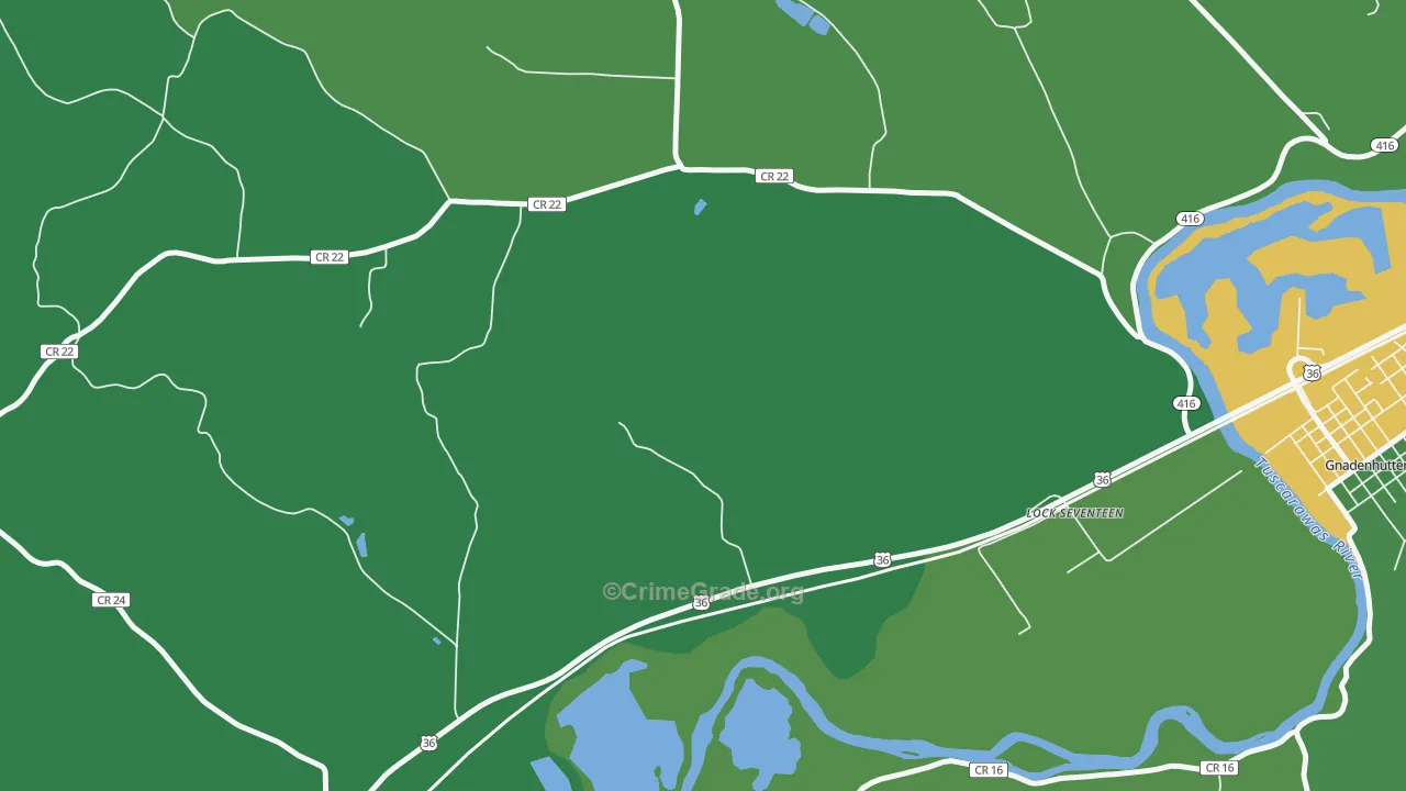 Lock Seventeen, OH Map of Vehicle Theft Rates