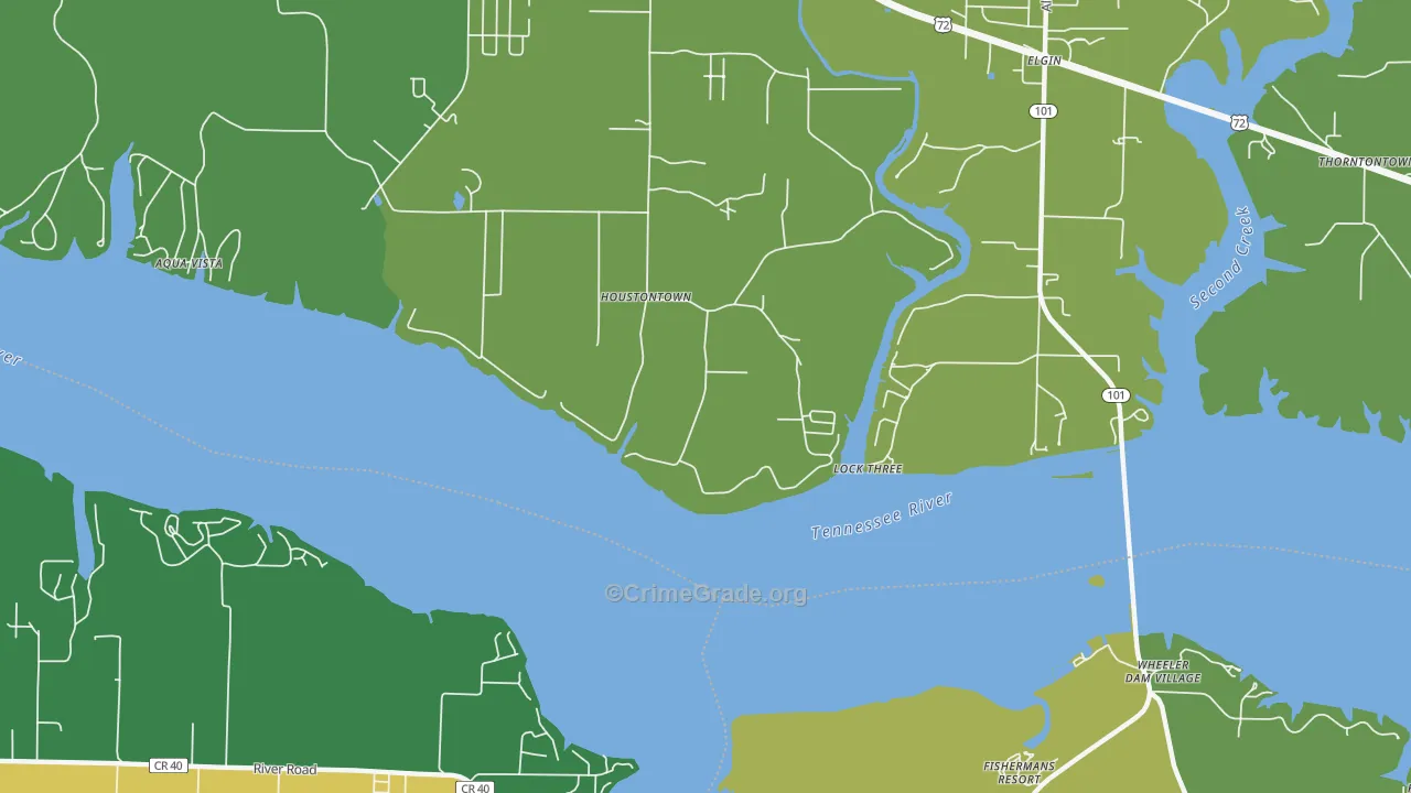 Lock Three, AL Map of Vehicle Theft Rates