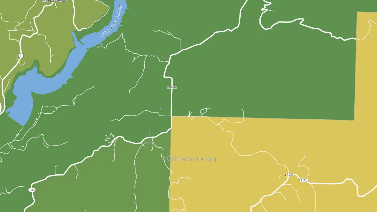 Locke, AR Map of Vehicle Theft Rates