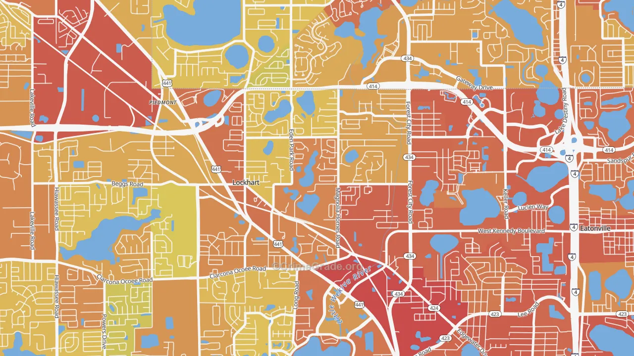 Lockhart, FL Map of Vehicle Theft Rates
