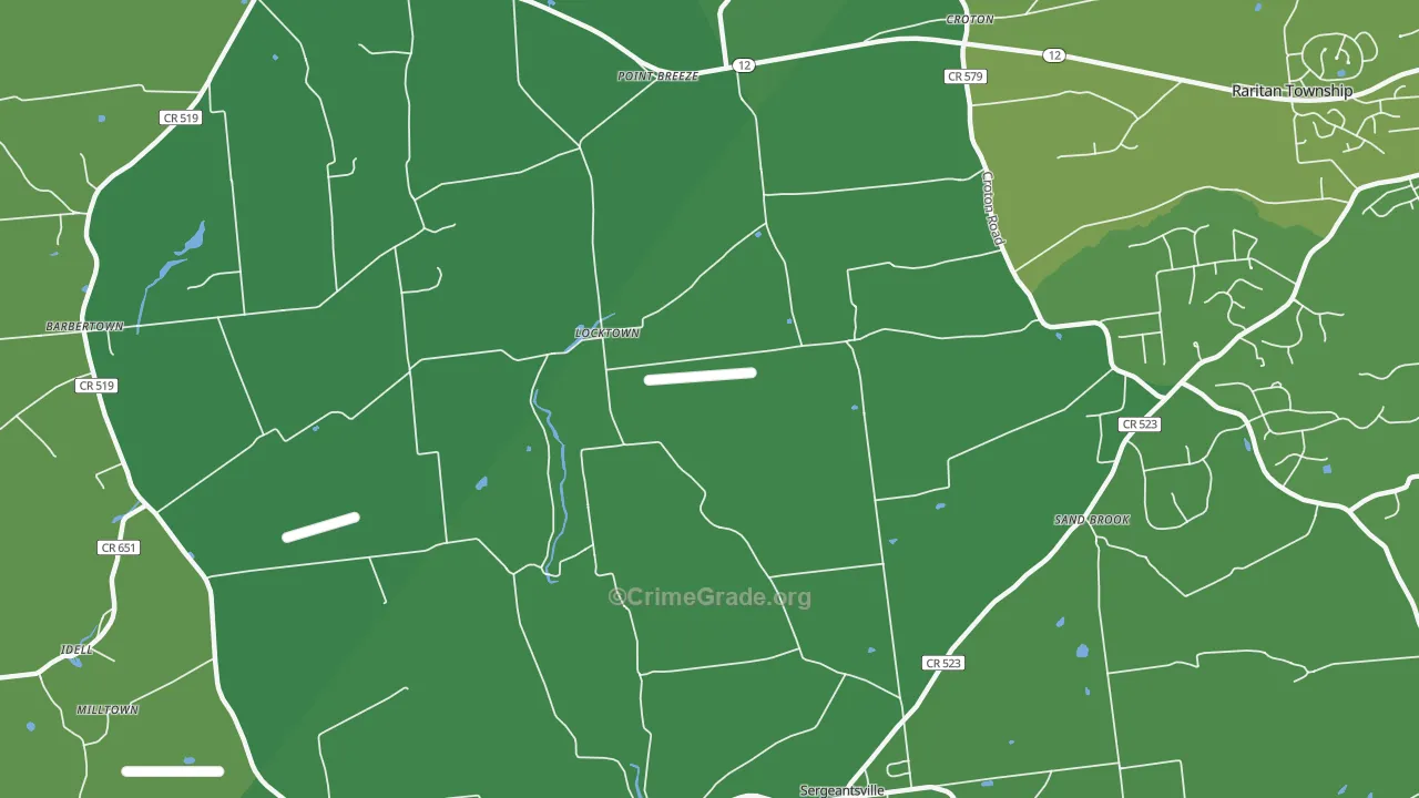 Locktown, NJ Map of Vehicle Theft Rates