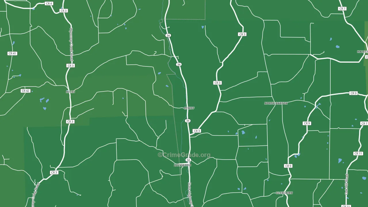 Lockwood, NY Map of Vehicle Theft Rates