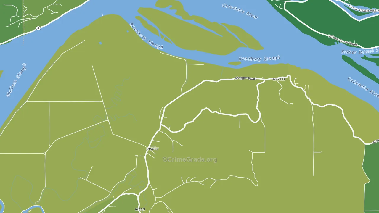 Locoda, OR Map of Vehicle Theft Rates