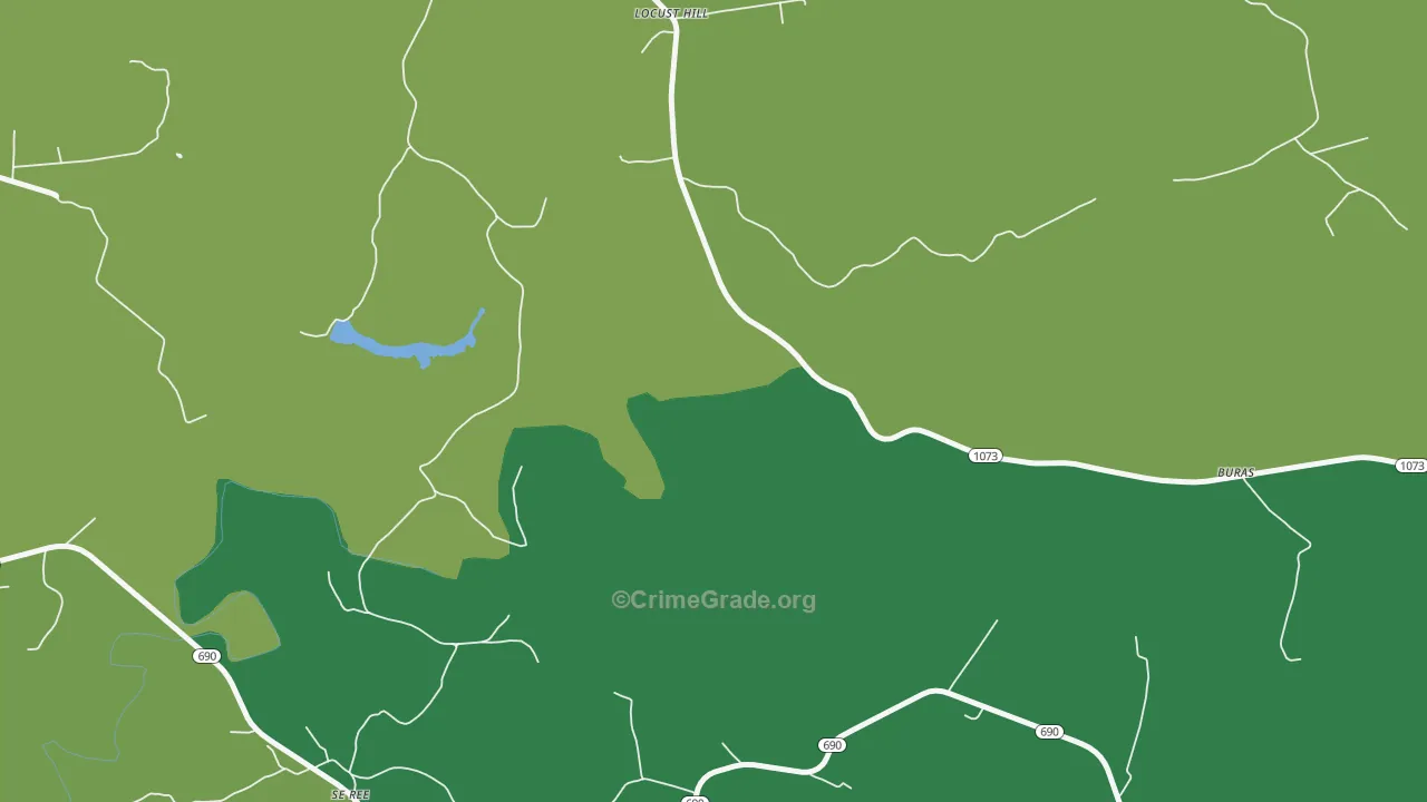Locust Hill, KY Map of Vehicle Theft Rates