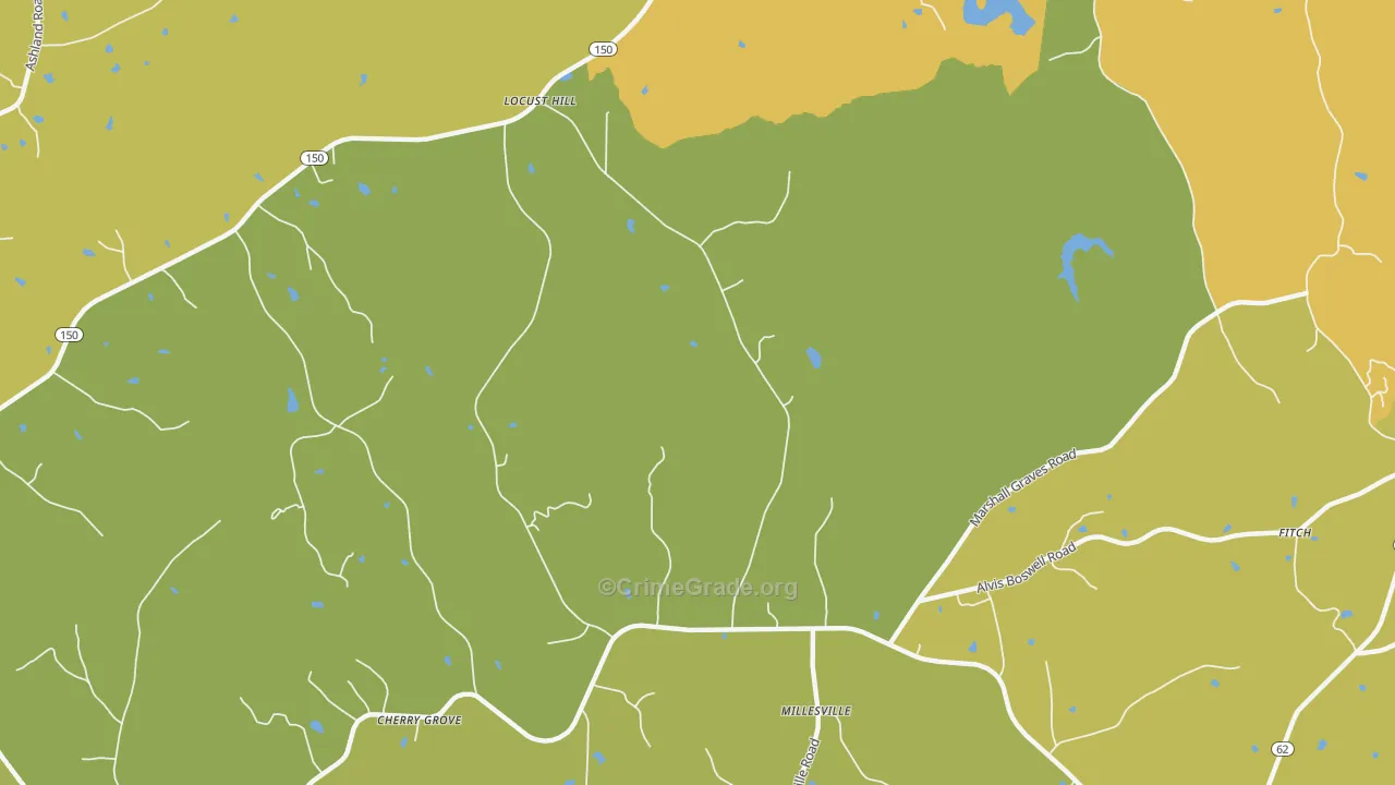 Locust Hill, NC Map of Vehicle Theft Rates